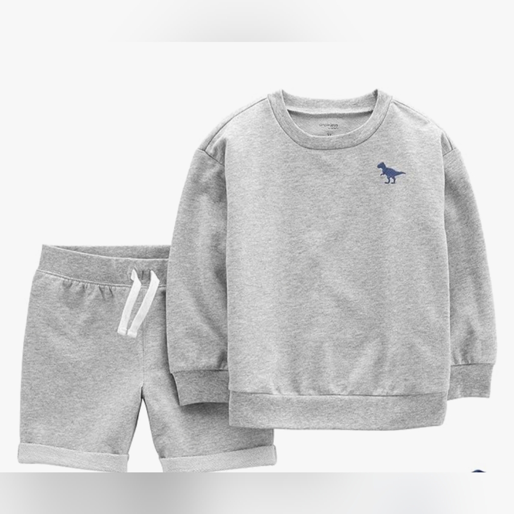 Gray Baby Jogger Shorts Set